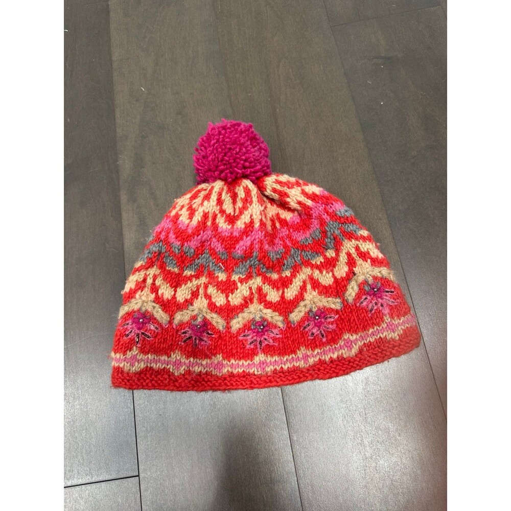 Anthropologie x French Knot Handmade 100% Wool Embellished Beanie Hat